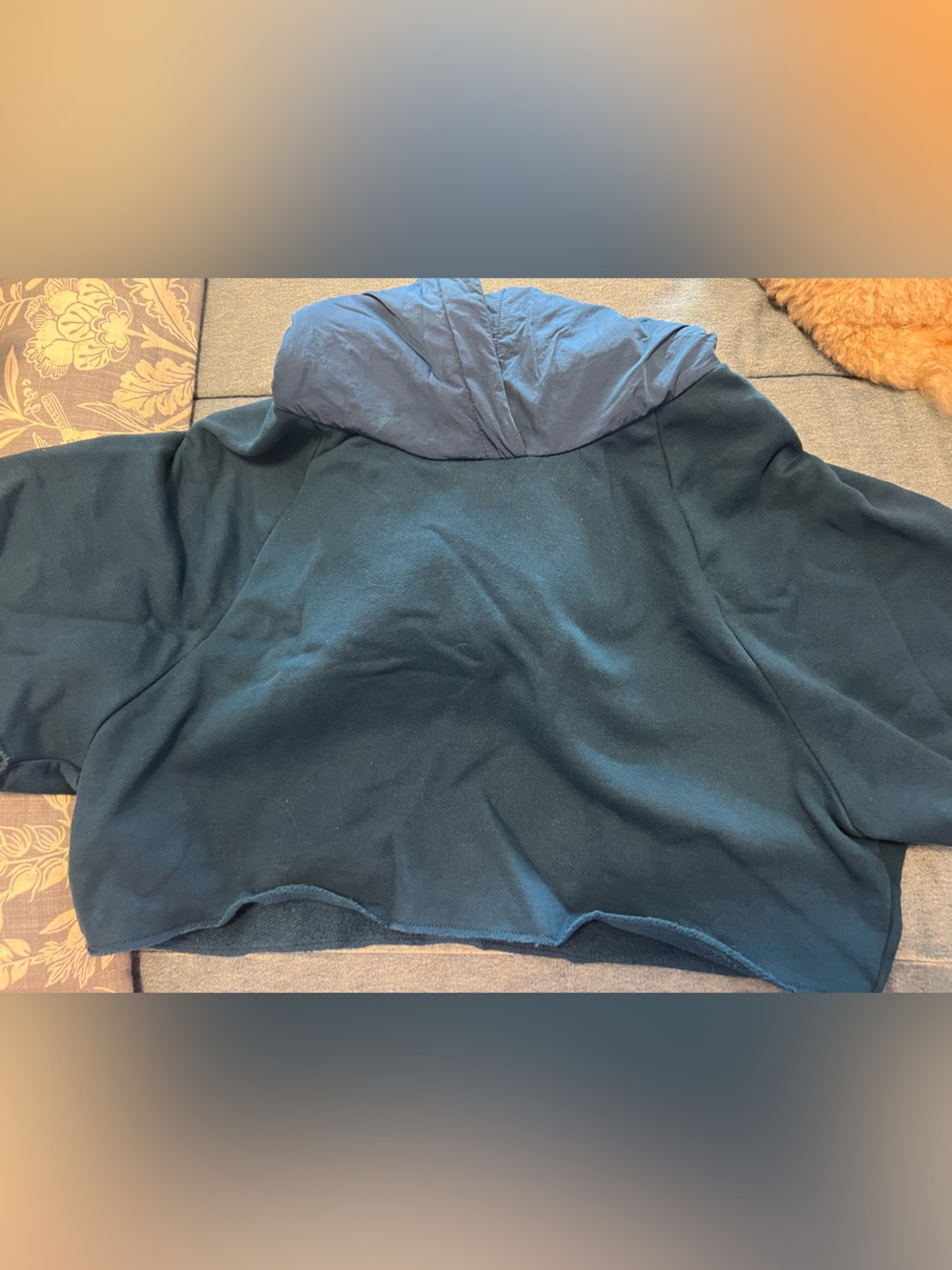 ALO Yoga Navy Blue Puffer hooded crop XS
